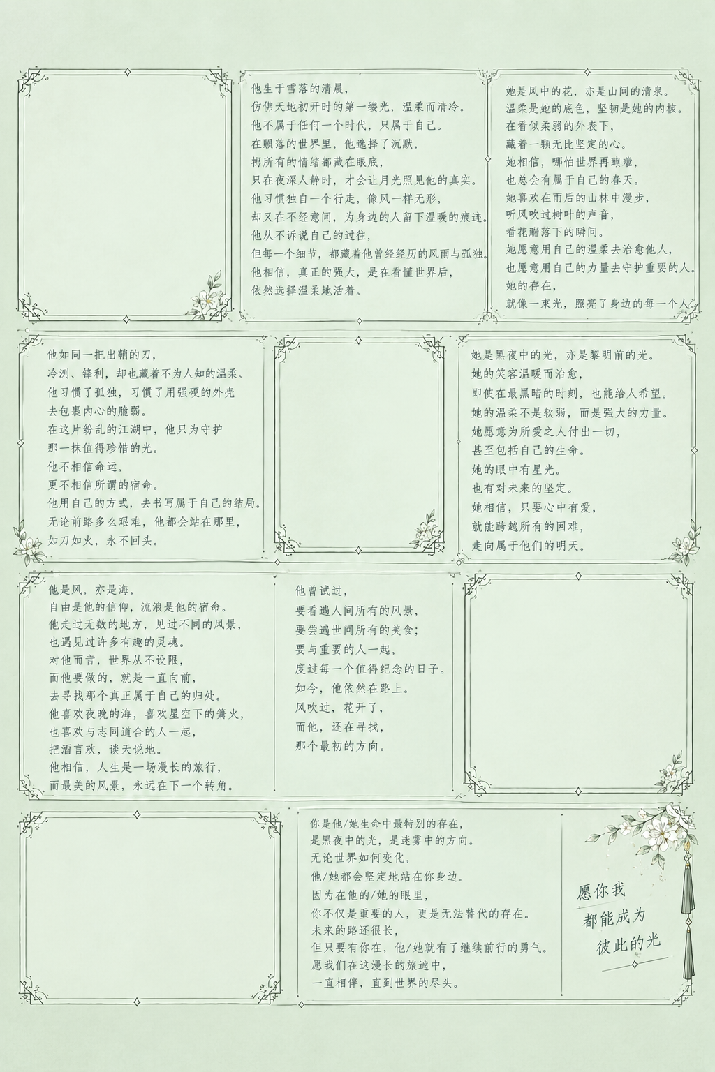 吱吱OC-oc sheet 多图布局表格
